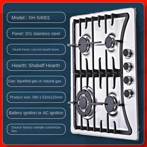 Wholesale Heavy Cast Iron <strong>4</strong> <strong>Burner</strong> Integrated <strong>Stove</strong> Cooktop <strong>Gas</strong> Hob <strong>Top</strong> Tempered <strong>Glass</strong> Kitchen Built-In Electric Power Source