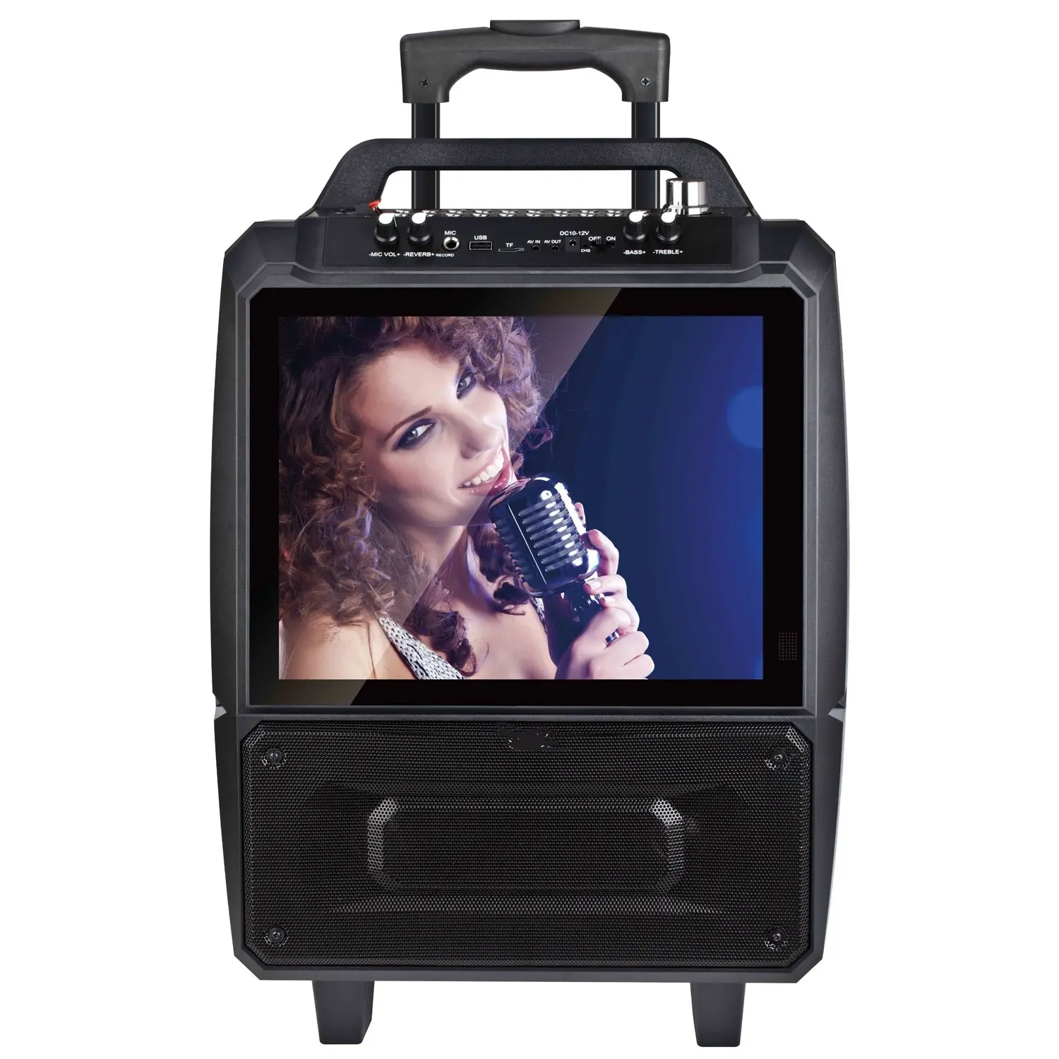 Manufacturer Portable Blue tooth Multimedia Speaker System With 14 Inch LED Video Screen