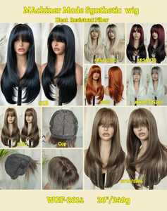 <span class=keywords><strong>Parrucca</strong></span> sintetica premium Kemy Hair con frangia, resistente al calore, realizzata a macchina, taglio a farfalla, senza colla, con cappuccio in rete elastica, per donna - Product Image 6