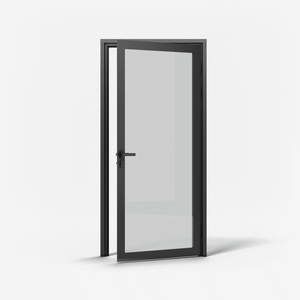 Portes battantes intérieures modernes en alliage d'aluminium imperméable à <span class=keywords><strong>double</strong></span> panneau, <span class=keywords><strong>porte</strong></span> en verre à battants français finie pour supermarché/entrepôt - Product Image 1
