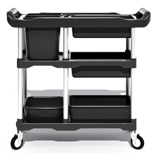 Làm sạch xe đẩy và xe đẩy có bánh xe di động cho nhà hàng, khách sạn, bệnh viện, xe đẩy vệ sinh, người gác cổng - Product Image 3