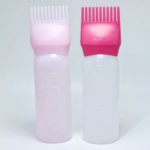 Wholesale Empty 6 Oz Hair Oil Dispensing Salon Coloring Dye Comb Applicator Squeeze Plastic <b>Bottle</b> With Measurement - Product Image 2