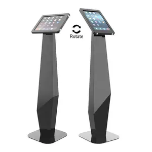 Aço Tablet Floor Stand para iPad Pro Quiosque Bloqueável de 12.9 Polegada Girado Suporte Ajustável em Shows Automotivas