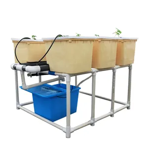 Een Een Diepe Water Cultuur (Dwc) Hydrocultuur Waskolf Emmer Groeien Kit Systeem, 5 Gallon, 4 Site Met Aangesloten Reservoir