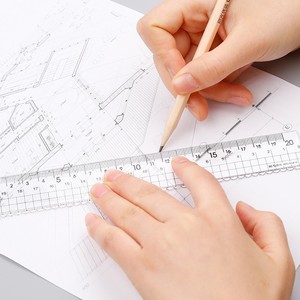 Regla acrílica transparente de 15cm con borde ondulado para estudiantes, dibujo, papelería ARLN0413 - Product Image 3