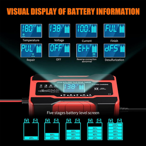 インテリジェントパルス修復充電器、10アンペア<span class=keywords><strong>12V</strong></span>および24V全自動スマートカーバッテリーメンテナー、トリクル充電器、新設計 - Product Image 2