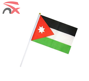 Offre Spéciale 14*21cm activités de petit drapeau célèbrent les drapeaux jordaniens agités à la main avec poteau en plastique - Product Image 3