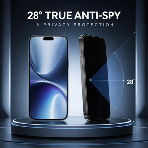 Personnalisé 28 °   Protection d'écran mate anti-espion pour iPhone 17 16 15 Pro Max, film en verre trempé 9H haute alumine anti-reflet - Product Image 2