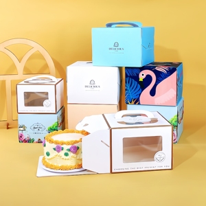 Xách tay vuông giấy 4/6/8/10inch sinh nhật Baking bánh bao bì hộp - Product Image 1