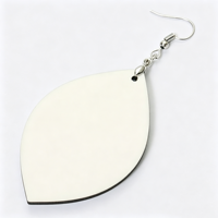 Boucles d'oreilles personnalisées double face par sublimation, motif feuille, finition ultra brillante, faites à la main, écologiques, en bois, fournitures pour bijoux à crochet