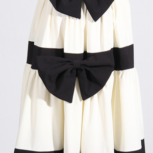 Robe Grande Ample Style Cour Française Été 2026 Nouvelle Collection avec Nœud et Rayures Contrastées pour Femme - Product Image 5