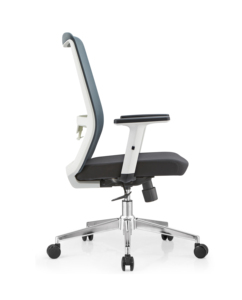 Silla de Oficina Ergonómica con Soporte Lumbar, Respaldo de Malla de Alta Elasticidad, Diseño Moderno, Base de Metal Cromado, Altura Ajustable, Giratoria - Product Image 3