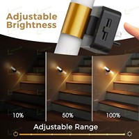 LOHAS 180 °   Veilleuses rotatives à intensité variable 3000K blanc chaud, veilleuse moderne dorée à brancher pour chevet et salle de bain