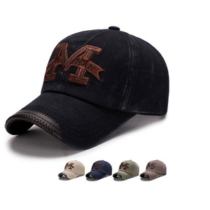 Men's baseball cap spring and autumn letter embroidery wash made old casual sun shade hat