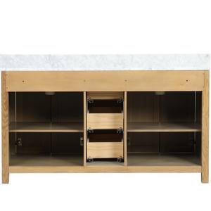 Meuble-lavabo de salle de bain en bois massif et contreplaqué, chêne du désert, avec vasque en céramique, résistant à l'eau, fabriqué au Vietnam - Product Image 5