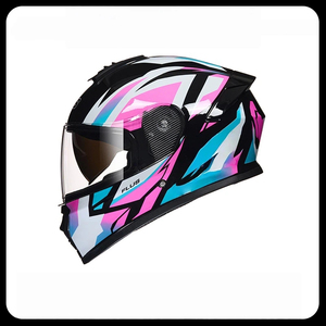 Casque de moto intégral en ABS durable avec fermeture à dégagement rapide, homologué DOT, double visière, doublure en coton, toutes saisons - Product Image 3