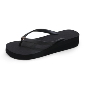 Tongs pour femmes Guru, semelle épaisse, talon compensé, noir, EVA, tongs d'été - Product Image 5