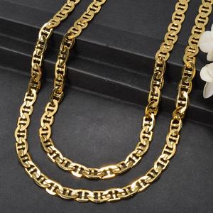 Collar de Cadena de Eslabones Chapado en Oro de 14K, Estilo Italiano, de Latón, Moderno y a la Moda, Unisex, para Aniversario - Product Image 5
