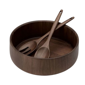 Gran venta Mesa de comedor decorativa Color marrón oscuro Cuenco de madera para servir Estilo simple Cuenco de madera de acacia - Product Image 1