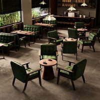 Retro Café Tisch-Stuhl-Set für 4 Personen Anpassbar für Bars, Esszimmer, Teehäuser, Milchtee-Läden Massivholz Gewerbliche Nutzung