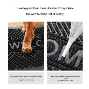 Custom Size Waterproof Dust Non-Slip Rubber Backing Doormat Embossed logo Household Entrance <strong>Door</strong> <strong>Mat</strong> - Product Image 5