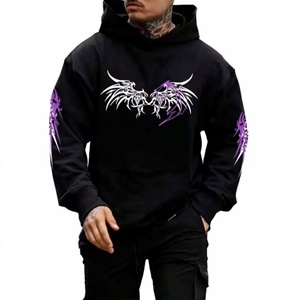 Sweat-shirt à capuche personnalisé pour homme avec imprimé dragon, coupe classique, style hip-hop, manches classiques, tissu polyester pour l'hiver - Product Image 1