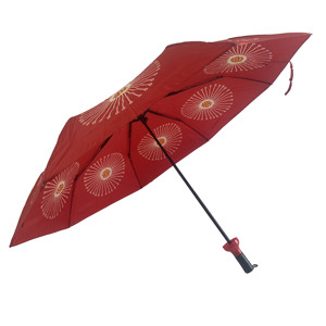 Parapluie pliant en fibre de verre à ouverture manuelle, design bouteille de vin, diamètre ouvert 96 cm, 8 baleines, idéal pour cadeaux d'affaires - Product Image 5