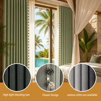 Rideau occultant imperméable et antibactérien en chenille imitation lin pour salle de bain et zone spa