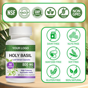 Capsules de feuilles de <span class=keywords><strong>basilic</strong></span> sacré véganes - Extrait de feuilles de <span class=keywords><strong>basilic</strong></span> Tulsi pour adultes, soutien antioxydant, santé mentale et bien-être immunitaire - Product Image 2
