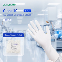 Class 10 White Nitrile Cleanroom Gloves 12 Inch Semiconductor Wafer Handling ISO Class 4 Powder Free Low Ionic