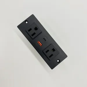 ETL/UL Certified Recessed Mounted US Type Power Socket 100-240V/12A/15A Power Outlet Power Strip With 2AC+1USB+1TYPE-C