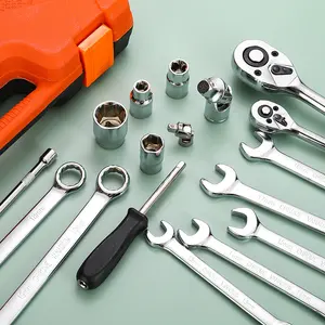 Solude Huishoudelijke Auto Tools Socket 24T Ratelsleutel Set 61Pcs Doos Dopsleutel Set