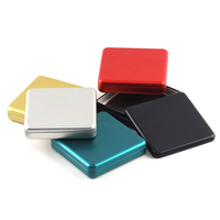 Boîte en étain rectangulaire à charnières personnalisée en gros, boîte en étain pour cartes de poker, emballage métallique, boîte de rangement en tôle, boîte à collations