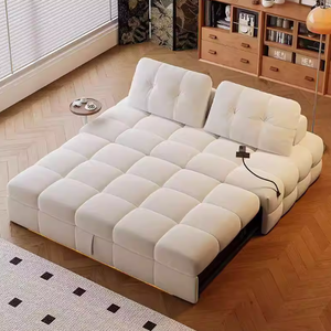 Sofá Cama Individual y Doble Estilo Crema para Sala de Estar, Plegable, Sofá Cama Multifuncional para Estudio y Dormitorio - Product Image 3