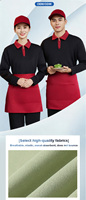 Uniforme de travail pour serveur de restaurant, uniforme de serveur d'hôtel, polo à manches longues