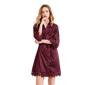 FUNG 3031 Pijamas Sexy Sexo Pijamas De Seda De Luxo Adulto Satin Robe Set Sexy Manga Designer Pijamas - Product Image 2