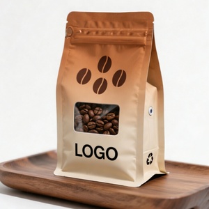 Sacs à café de haute qualité personnalisés mats 8oz 12oz 16oz 500g, sacs à café premium trilaminés avec valve et fenêtre - Product Image 1