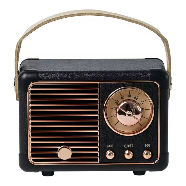 Creative Gift Mini Wireless Retro Speaker FM Radio USB Music Player Portable Classic BT Speaker with Handheld Desktop Decoration