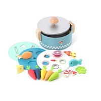 Casserole de cuisine en bois pour enfants, jouet d'imitation pour l'apprentissage précoce, meilleur prix KC3065