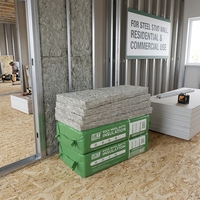 Isolation en laine de roche certifiée UL Green Guard Gold, valeur R 14, panneaux en laine minérale pour cloisons en acier, Amérique du Nord