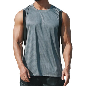 Camiseta sin mangas de verano para hombre, de poliéster tejido, transpirable, de secado rápido, holgada, ideal para gimnasio, correr y deportes. - Product Image 5