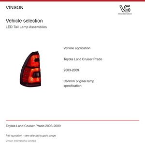 ชุดไฟท้าย LED คู่ สำหรับ Toyota Land Cruiser Prado ปี 2003-2009 เลนส์สีแดง - Product Image 5
