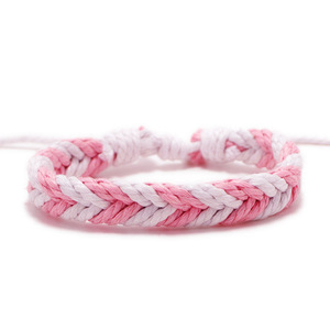 Braccialetto Unisex Bohémien Promozionale Economico Regolabile in Cotone e Corda di Canapa Intrecciata Colorato Fatto a Mano - Product Image 2
