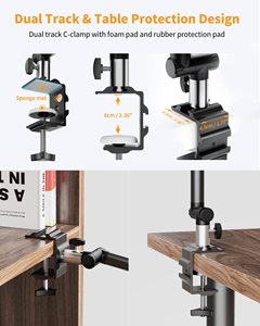 Đèn Vòng 10 ''có chân đế, giá đỡ điện thoại & kẹp cho bàn, giá treo camera trên cao, Chụp Ảnh/Trang điểm/Video phát trực tiếp/<span class=keywords><strong>Youtube</strong></span> - Product Image 6