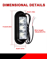 Everbright Barre lumineuse d'avertissement universelle haute puissance 12V 24V à faisceau combiné 3 LED étanche Ambre Rouge Bleu Blanc