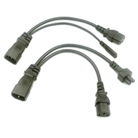 Câble d'alimentation Y Splitter pour serveur UPS PDU 50 cm, IEC320 C14 vers 2 x C13, 10A 250V, rallonge 3x18AWG