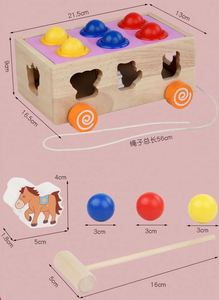 Juego de Bloques de Madera Montessori con Ruedas para Niños y Niñas, Cubo de Actividades 3 en 1 - Product Image 3