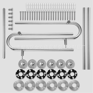 Barres d'appui de salle de bain en acier inoxydable SUS304, fixation murale, finition polie, design moderne et simple pour la sécurité des personnes âgées - Product Image 1