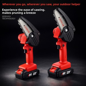 Mini tronçonneuse portative à batterie lithium 4 pouces 24V sans fil pour la coupe du bois, avec 4/6 batteries lithium rechargeables - Product Image 3