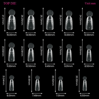 140 pièces/boîte Capsules d'ongles françaises Sandwich Dual Forms pour extension rapide en gel, avec moule supérieur et moule inférieur